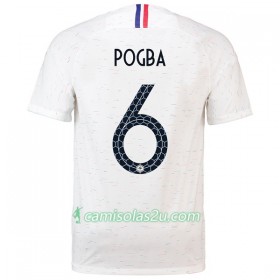 Camisolas de Futebol França Pogba 6 Equipamento Alternativa Copa do Mundo 2018 Manga Curta